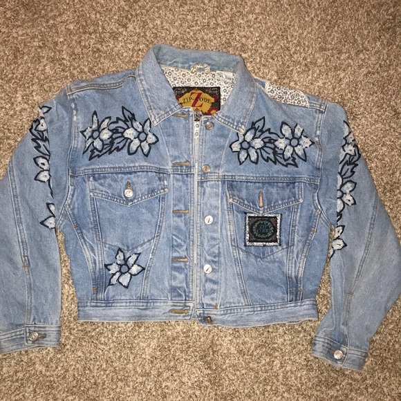Zip Code Vintage Denim Jacket Quilted - Picture 6 of 7